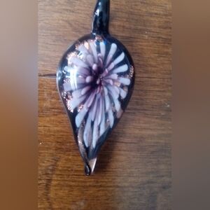 Glass Pendant with Floral Design